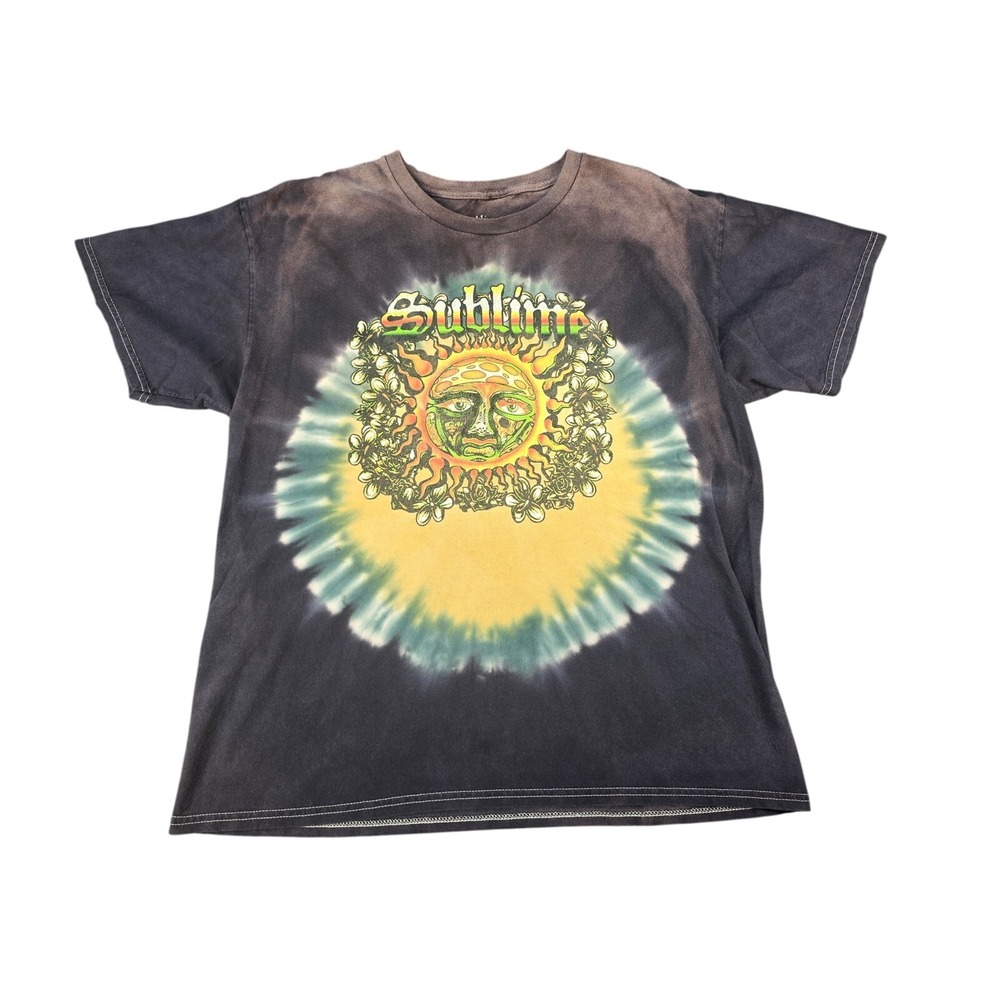 Sublime Tie Dye‎ Band T-Shirt Men's XL Blue Graphic Sun 100% Cotton